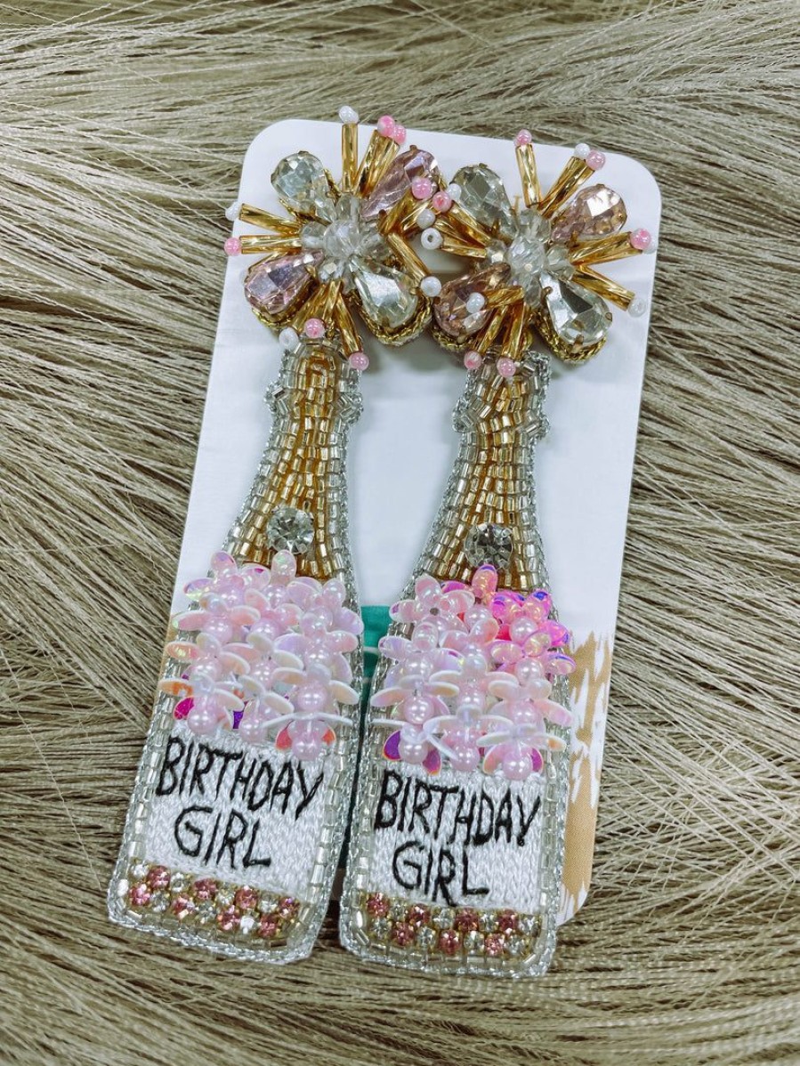 * Texas Bling Birthday Queen Bottle Beaded Earrings Jewelry Jewelry