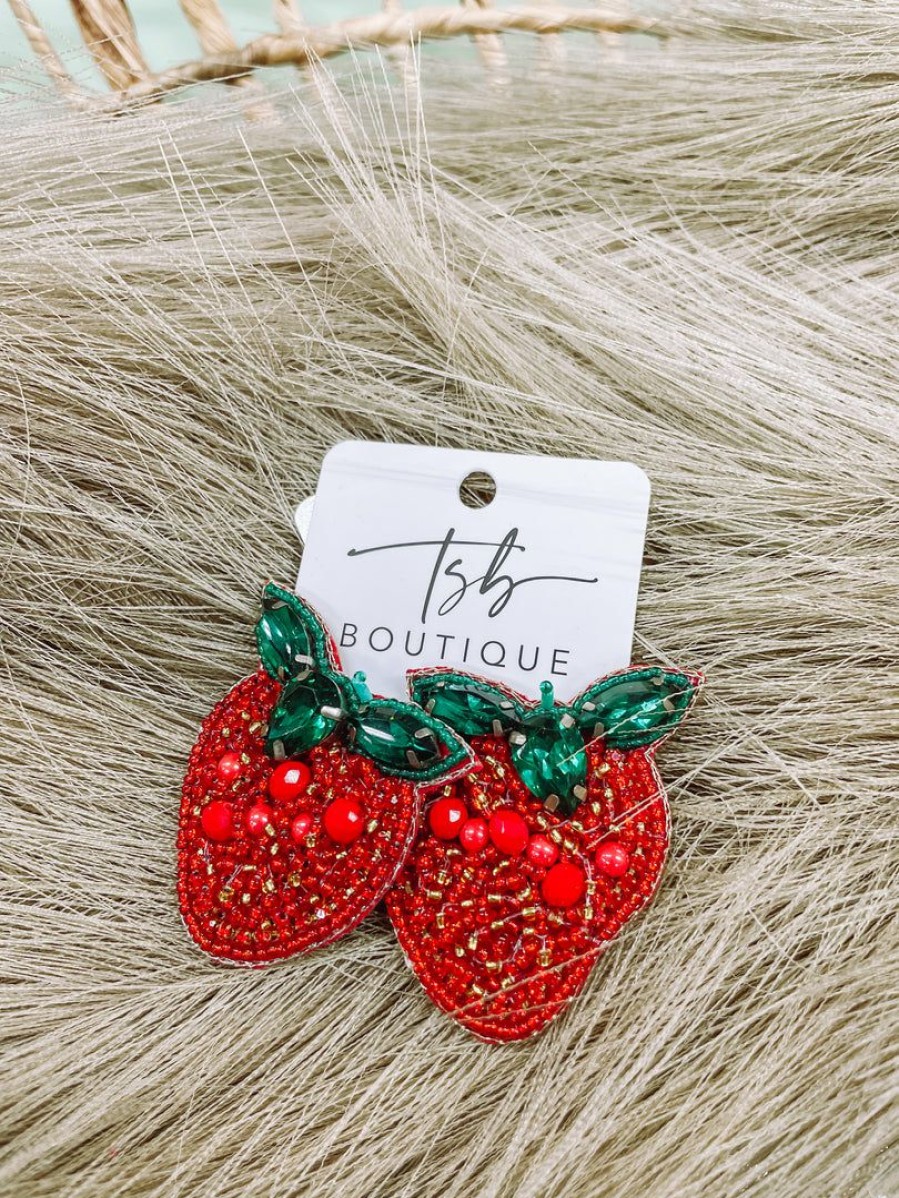 * Texas Bling Jewelry Fresas Stud Earrings Jewelry