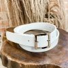 * Texas Bling Simple Skinny Buckle Belt- White Belts