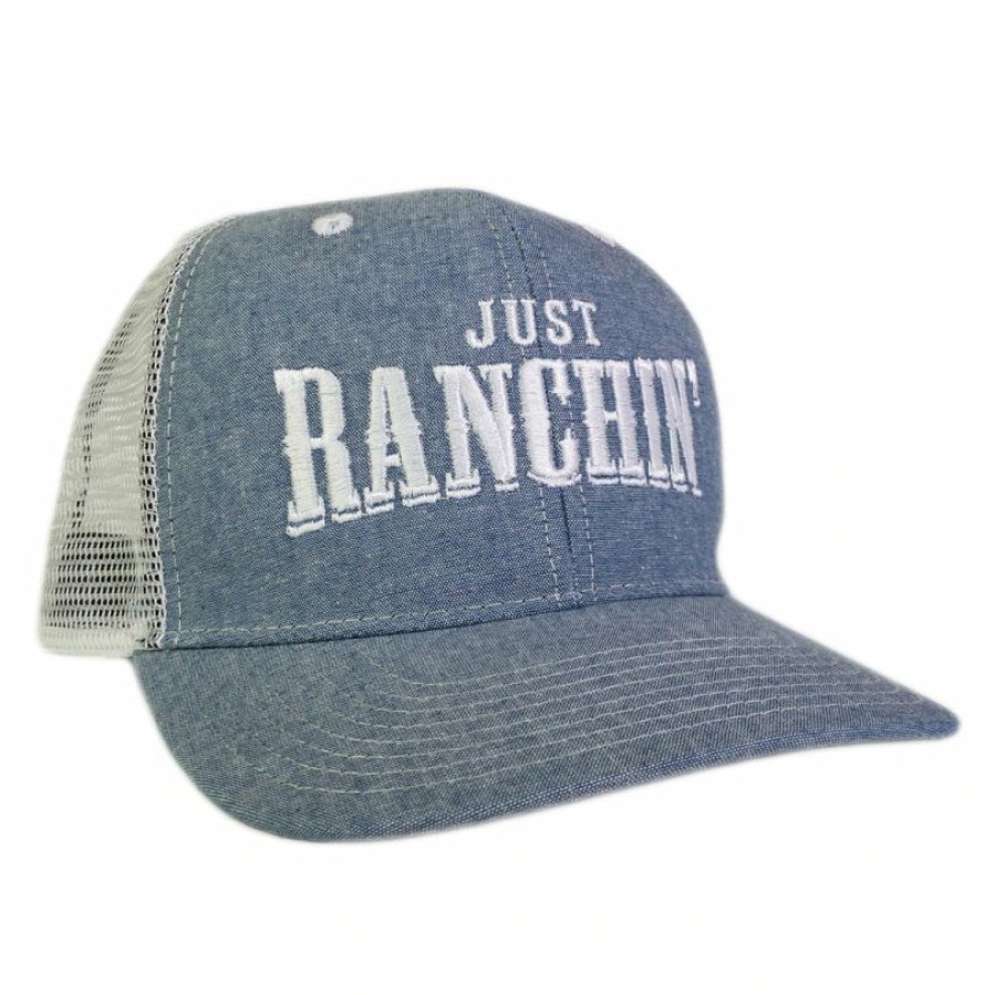 * Texas Bling Just Ranchin Hat- Light Denim/White Hats Hats