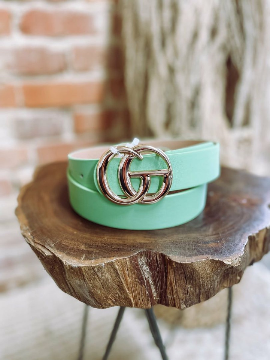 * Texas Bling Avocado Gg Buckle Belt Belts Belts