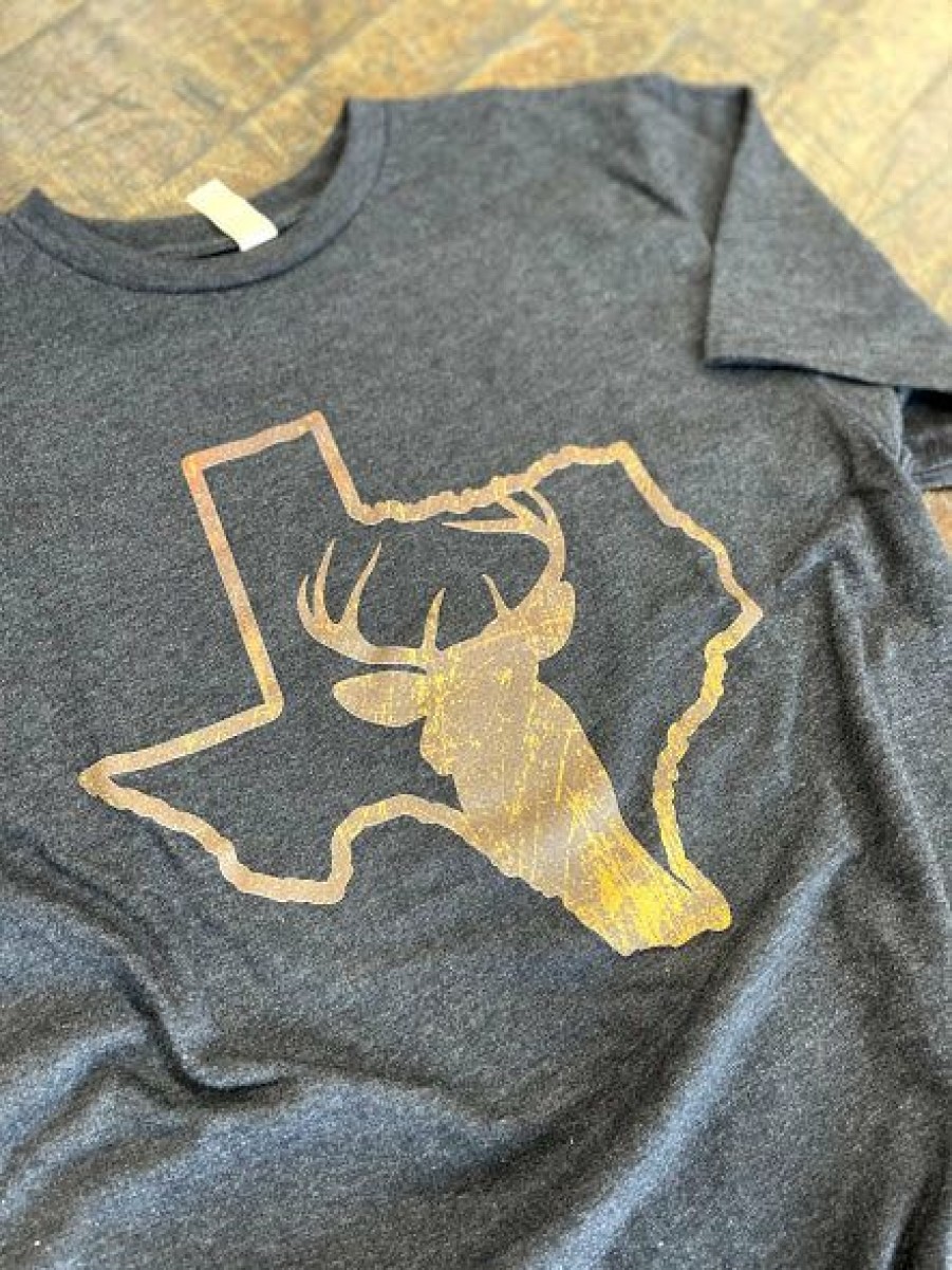 * G Ink Deer Texas Graphic Tees Men'S