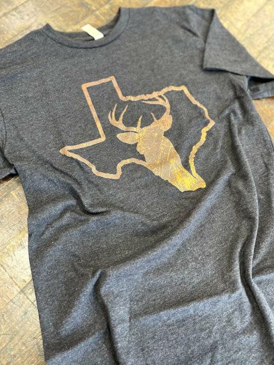 * G Ink Deer Texas Graphic Tees Men'S