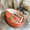 * Texas Bling Square Buckle Belt- Rose Belts