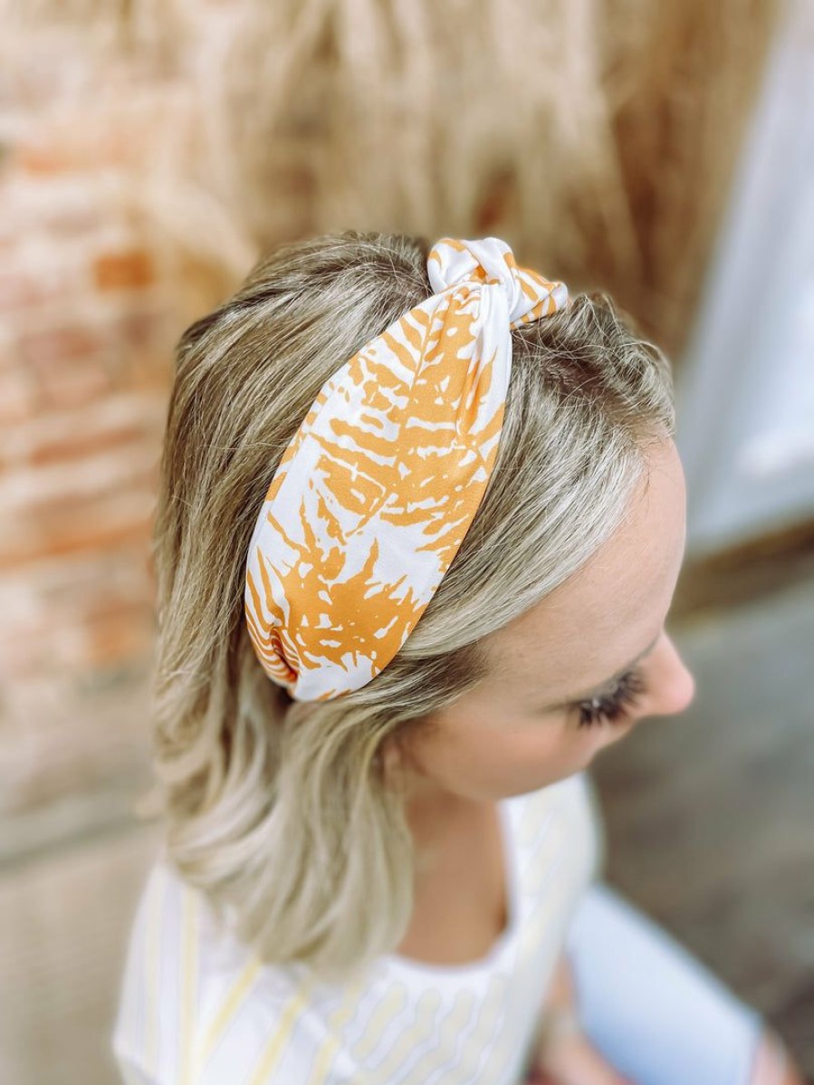 * Texas Bling Thea Palm Leaf Knot Headband- Yellow Take Me Away: Resort Edition Hair Accessories