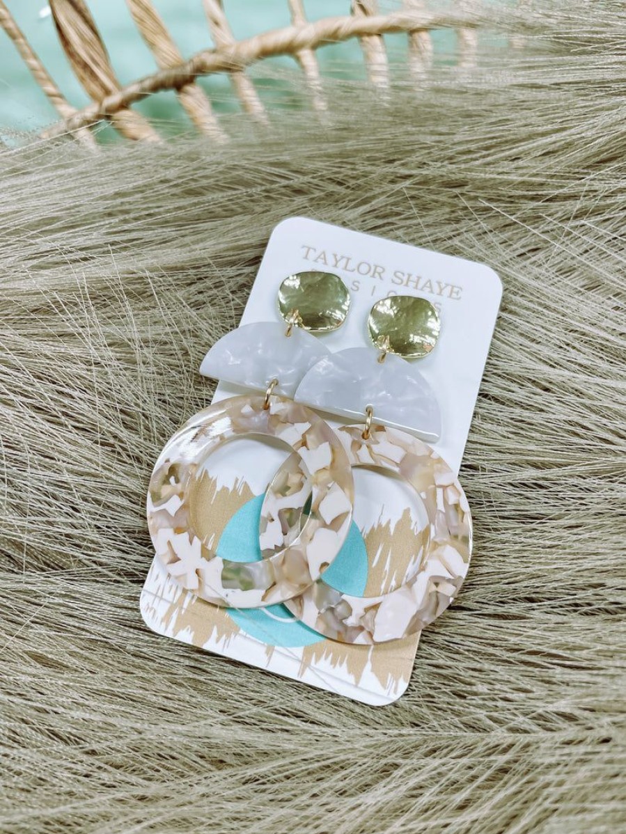 * Texas Bling Rhea Acrylic Round Drop Earrings Jewelry