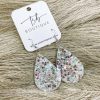 * Texas Bling Large Glitter Teardrop Earrings- Shiny Opal White Jewelry