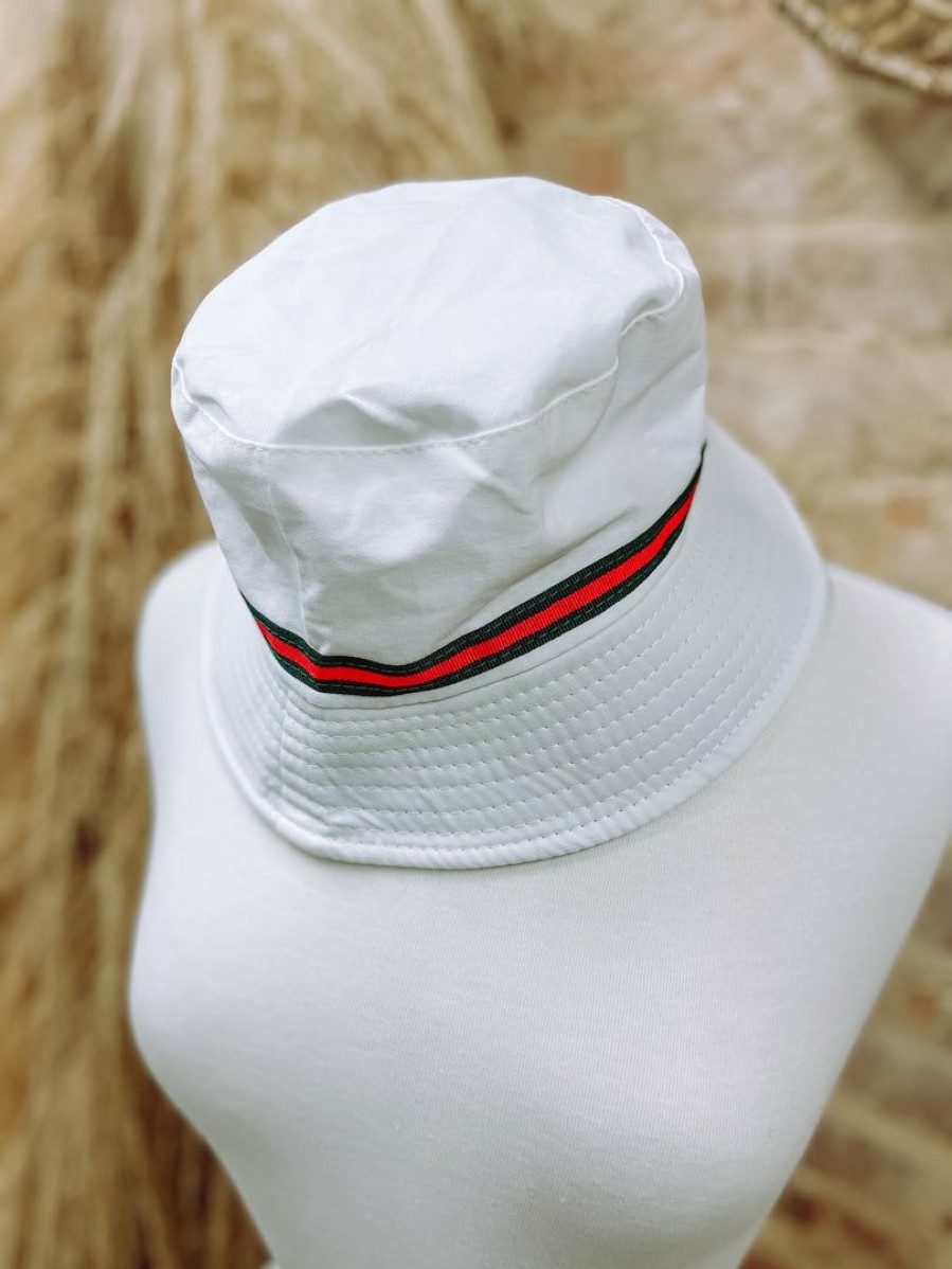 * Texas Bling Louie White Bucket Hat Hats Hats