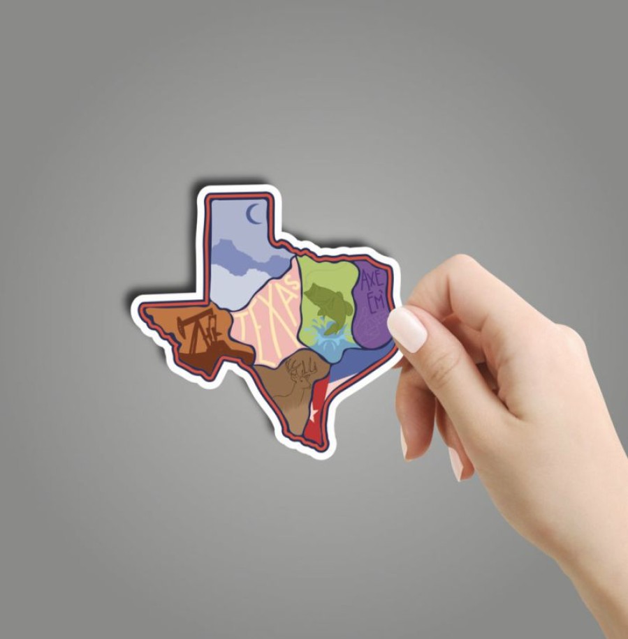 * Texas Bling Texas Sections Sticker Stickers Stickers