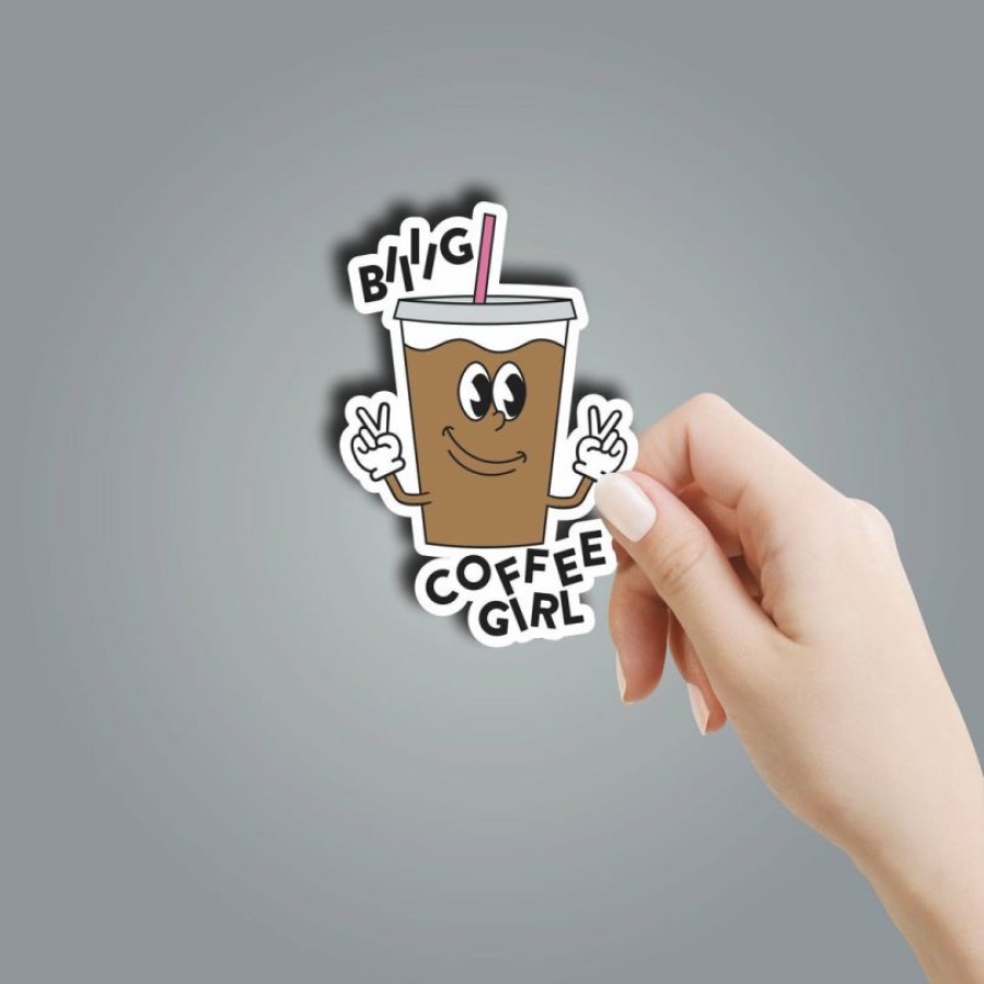 * Texas Bling Big Coffee Girl Sticker Stickers Stickers