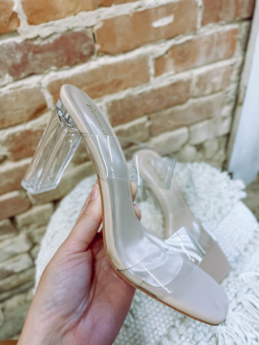 * Appleblossom Shia Clear Double Strap Heels Heels