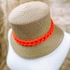 * Texas Bling Hats Siena Chain Band Straw Bucket Hat- Camel Hats