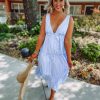 * Vine & Love Take Me Away: Resort Edition Lilly Buttoned Tiered Pin Stripe Dress Dresses