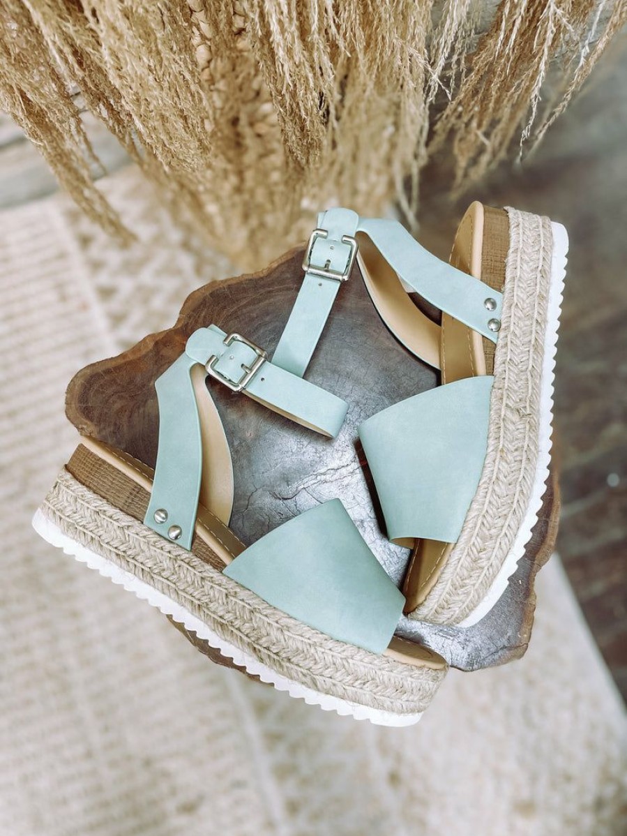 * Fortune Dynamic Shoes Topic Platform Sandals- Dark Mint Sandals