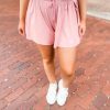 * Love Tree Bottoms Blanca Two In One Drawstring Shorts- Rose Bottoms