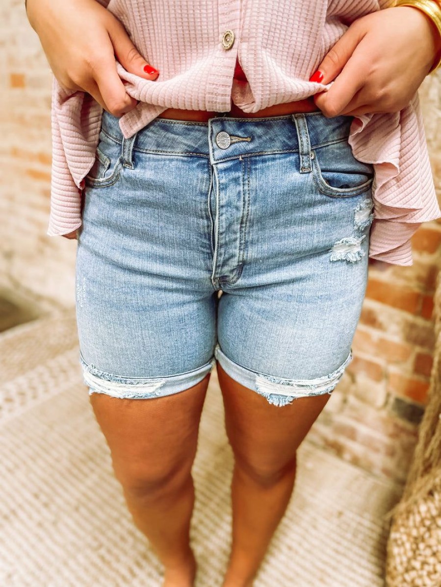 * Special A Darla Mid Rise Boyfriend Shorts Denim Bottoms