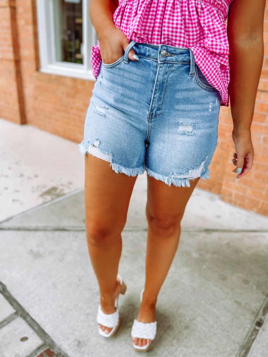 * Jelly Jeans Marti Raw Hem High Waisted Shorts Bottoms