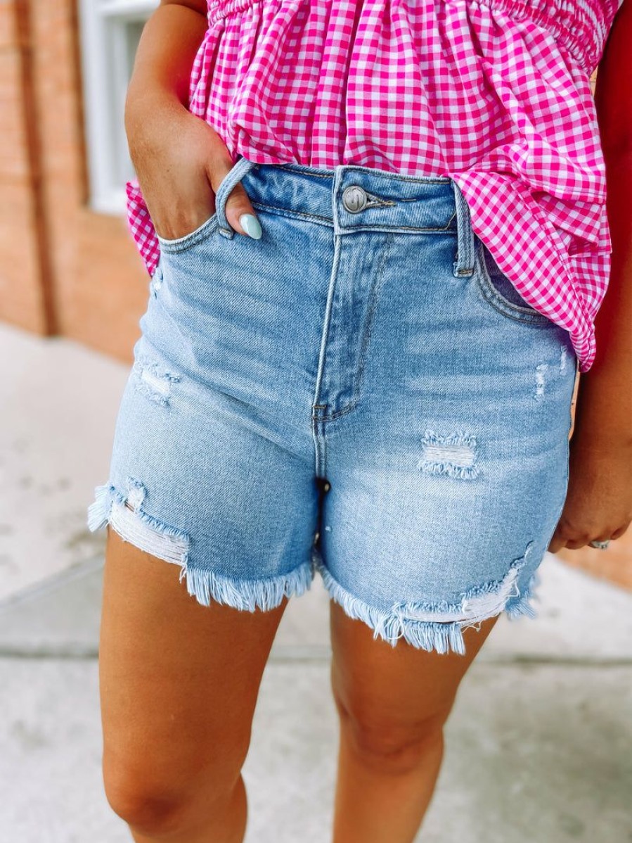 * Jelly Jeans Marti Raw Hem High Waisted Shorts Bottoms